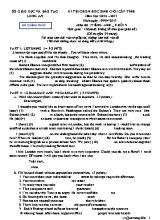 Đề thi chọn học sinh giỏi cấp tỉnh môn Tiếng Anh Lớp 9 - Năm học 2012-2013 - Sở GD & ĐT Long An